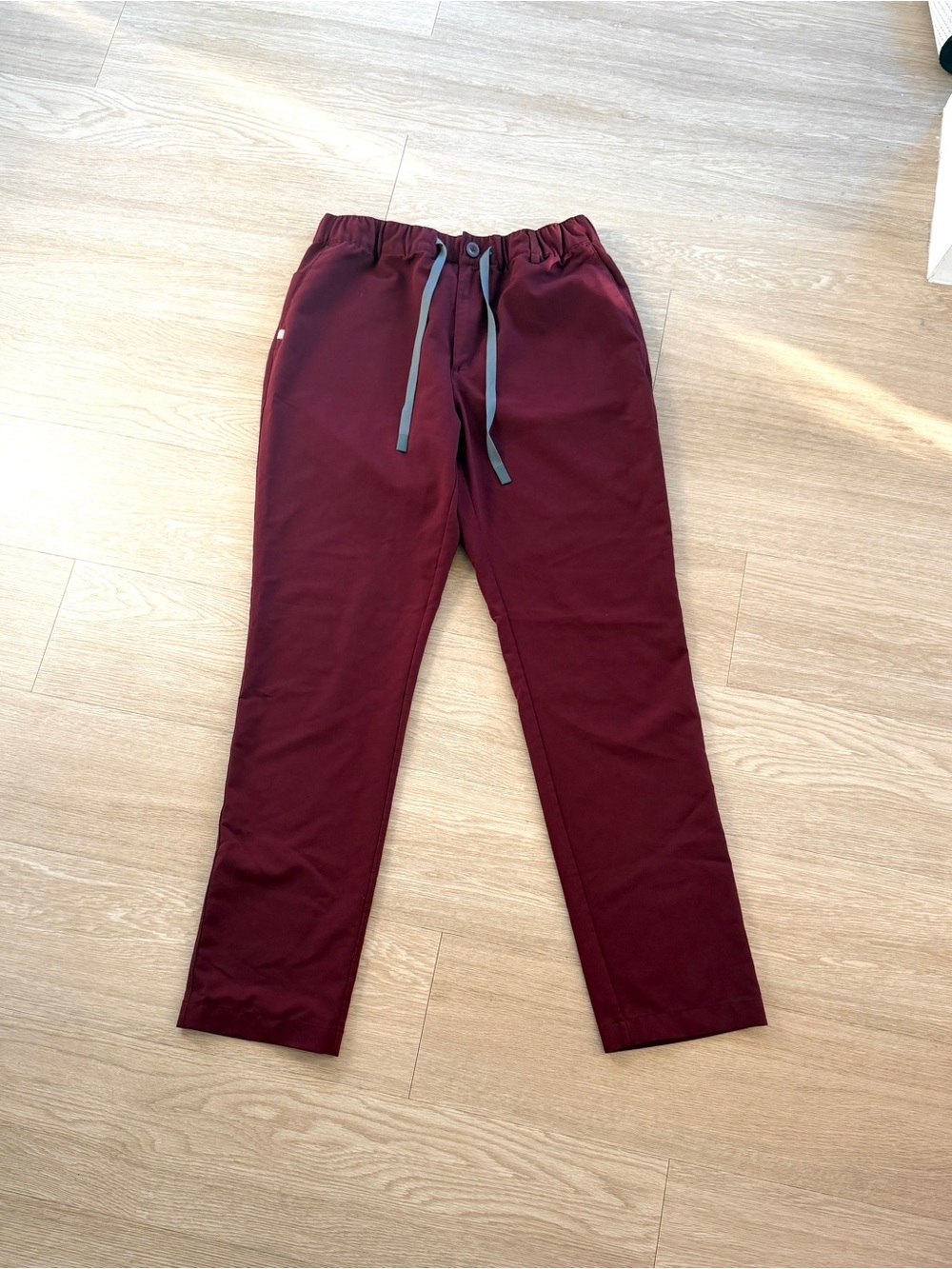 FIGS Scrub Pants Burgundy Womens Large Button Waist Medical Scrubs